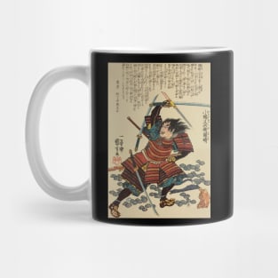 Samurai Deflecting Enemy Swords - Antique Japanese Ukiyo-e Woodblock Print Art Mug